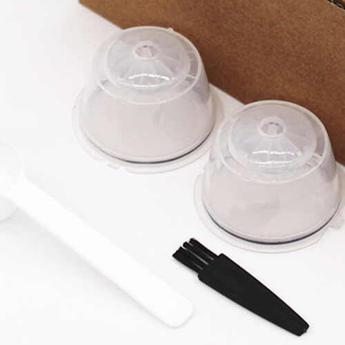 10PCS Reusable for Nestle for  Coffee Capsule Filter Cup Refillable Filter Basket Caps Reusable Spoon Brush-1 2