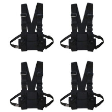 4X Radio Walkie Talkie 3 Pocket Chest Pack Bag Harness with Zipper for