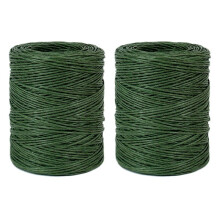 2pcs 1.0Mm Green Floral Bind Wire Wrap Twine Handmade Iron Wire Paper Rattan for Flower Bouquets (Length: 210M)