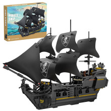 Black Pearl Pirate  Building Blocks Set 921 Pieces, ThreeMasted Display Model Kit, Rotatable Cannons, STEM Gift for Adults and Kids