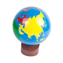 Educational Wooden World Globe for Kids with Bright Colors, Smooth Edges and Durable Wooden Base