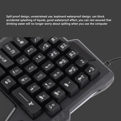 Single Handed Gaming Keyboard Black