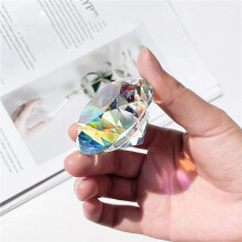 4PCS 50 mm/ 2 Inch AB Color Faceted Diamond Crystal Rainbow Paperweight Crystal for Home Office Decor and Wedding Favors