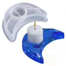 Molde de Almacenamiento de Portavelas de Silicona Molde de FundicióN de Resina Epoxi de Cristal de DIY, Herramienta de Mesa para DecoracióN del