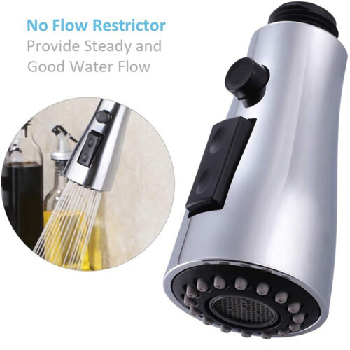 2X Kitchen Sink Pull Down Faucet Spray  Nozzle Pull Out Hose Sprayer Replacement Part Faucet  - Brushed Nickel 1