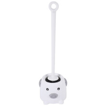 Cartoon Süß Piggy ToilettenbüRste Weiches Haar Haushalt Kreative Cartoon Toiletten Reinigungs BüRste Werkzeuge mit Halter -Grau