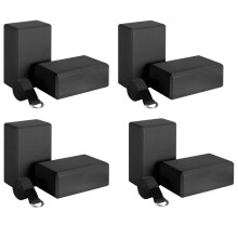 8X Yoga Block and Yoga Strap Set EVA Foam Soft Non-Slip Yoga Blocks Universal Pilates Stretching Black