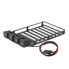 Portapacchi per auto telecomandata con luce LED per Axial SCX24 1/24, nero