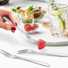 24 Pcs Dessert Forks,5.1 InchStainless Steel Salad Fruit Fork Tasting Forks Cocktail Fork