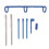 Embroidery Thread Holder with Hoop Stand, Three Spool Organizer, Foldable Blue Craft Storage 3