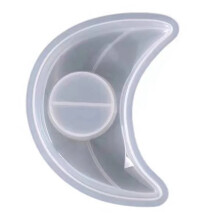 Silicone Bougeoir de Stockage Moule Bricolage Lune Cristal ÉPoxy RéSine CouléE Moule DéCoration de la Maison Table Outil