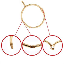 40 Pcs Openable Gold Curtain Rings Open and Close Metal Rustproof Drapery Loops with Eyelet for Hook Pins (1.5 Inch)