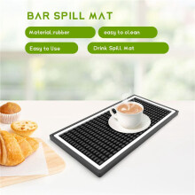 2 Pack Bar Mat, 12X6X0.4 Inch Thicken Rubber Bar Service Mat, Heavy Duty Anti-Slip Countertop Drink Spill Mats