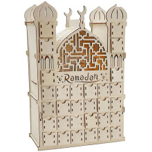 Ramadan Advent Kalender, Wiederverwendbarer Advent Kalender Aus Holz mit 30 Schubladen, Eid Mubarak Dekoration, Ramadan Kalender