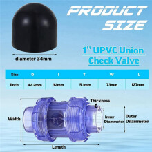 Doorzichtige UPVC-Terugslagklep True Union-Terugslagkleppen Terugstroomklep Zwembadbal Terugslagklep Pijpfittingen (32 mm)