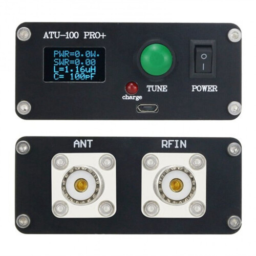 ATU-100 Pro+ 1.8-55Mhz Automatic Antenna Tuner Multi-Function Convenient 0.96" Finished Rechargeable ABS + Case-ABVP 1