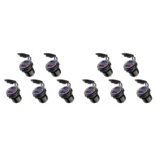 10X Quick Charge 3.0 Dual 12V USB-Autolader, Aluminium Stopcontact met Schakelknop en Digitale Voltmeter, Waterdicht
