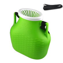 Portable 15L Outdoor Fish Basket Plastic Live Fish Bucket-Green