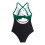 Women's blocked  cutout strap swimsuit-Black L 3