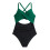 Women's blocked  cutout strap swimsuit-Multi XXL 5