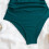 Women's blocked  cutout strap swimsuit-Gray M 7