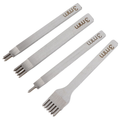Leather Lacing Stitching Chisel Set - HSS Punching Prong Styles