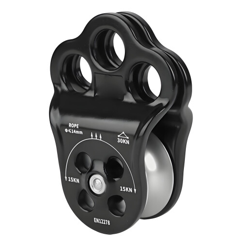 Multipurpose Pulley Rescuing Pulley Suitable for-Black Silver