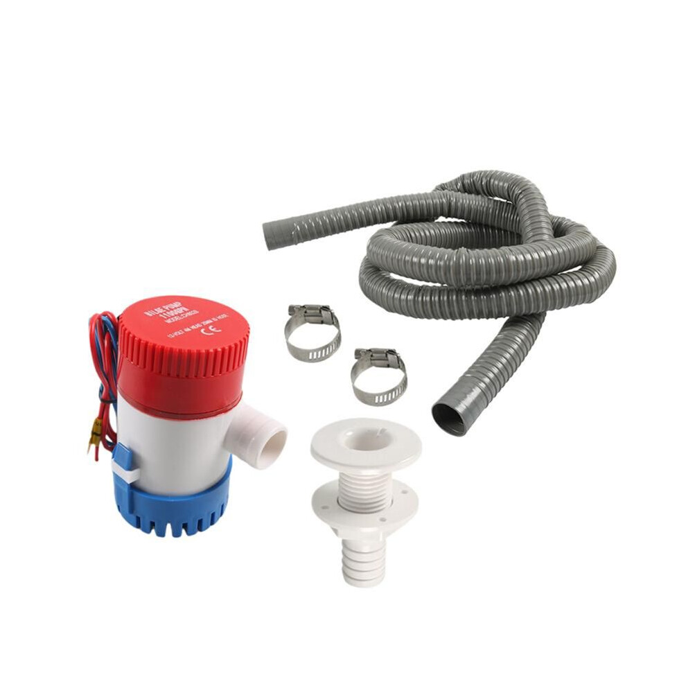 Bilge Pump Plumbing Kit 12V Bilge Pump With Bilge Pump Hose Thru-Hull Fitting And 2 Stainless Steel Clamps Bilge Pump 4711824113833