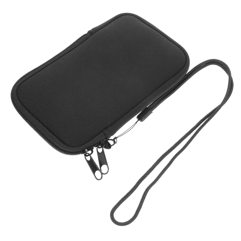 Neoprene Phone Pouch With Zipper And Detachable Lanyard, Waterresistant Sleeve For Travel, Black 9092120166279