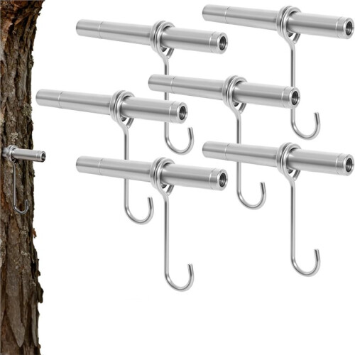 Stainless Steel Maple Syrup Tapping Kit 6 Maple Tree Taps Spiles with Hooks Compatible with Maple Birch Walnut Trees 1