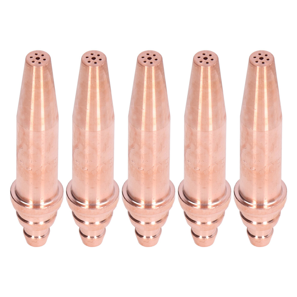 5Pcs Acetylene Cutting Tips Set 86Mm Copper Nozzles G02-3 8741390471835