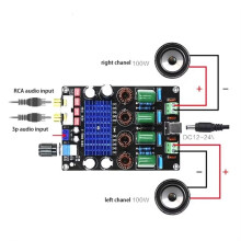 XH-M590 Digital Amplifier Board TPA3116D2 Dual 100W High Power 12-24V Audio Amp Module Class D Stereo Amplifier