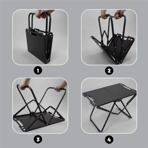 Folding Table Portable Camping Folding Table Outdoors Beach Picnic Table  Hollowing Hangable Item Hiking 1