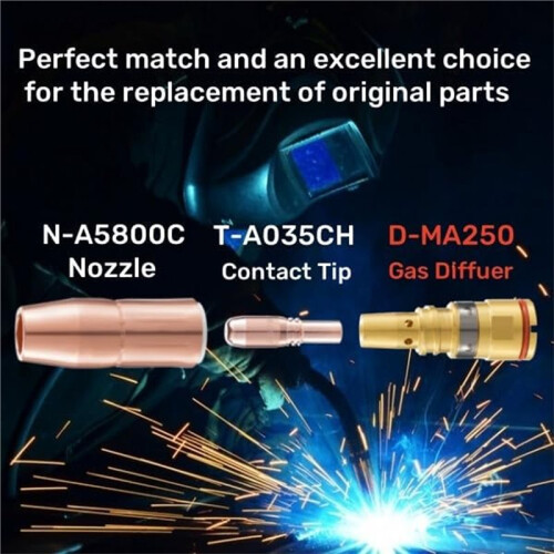 MIG Welding Gas Diffuser D-MA250 for Miller AccuLock S Diffuser Fits Bernard Style MDX-250 MIG (2-PK)