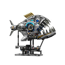 Piranha Mechanical Building Set 1085+PCS LED Model Kit with Moving Gears and 13Inch Illuminated Display