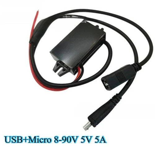 8-90V to 5V 5A 25W  Buck Converter with Type-C & Micro USB for Efficient Charging 2