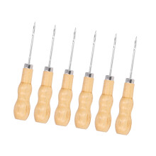 Lederhandwerks-Set mit 10 Stück, 125 mm Holzgriffe, Stechahle für Nähen & Reparaturen