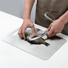 APWIKOGER Titanium Stainless Steel Cutting Board, Double-Sided 304 Food Grade Kitchen Board A