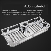 2X Lifting Shower Shelf Rectangle Detachable Storage Tray Rack Plastic Holder Kitchen Bathroom Accessories(25mm)