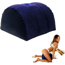 Inflatable Half Moon Positioning Pillow with Adjustable Firmness for Couples Yoga and Back Support