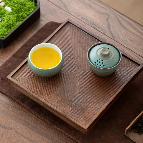 Portable Brewing Set Ceramic Teapot and Tea Cup For-Green 1
