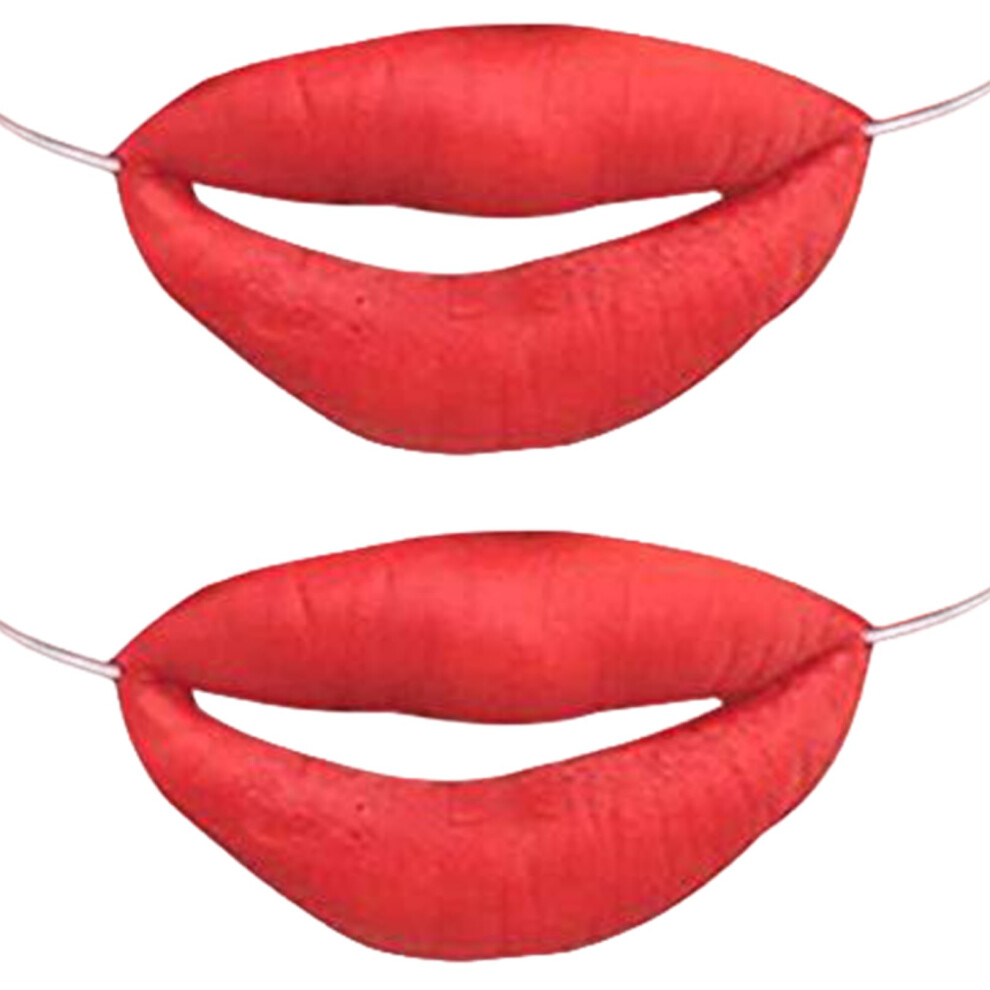Funny Lip Props Latex Sausage Lips With String For April Fools And Party Photo Booth Red 9092120637212