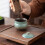 Portable Brewing Set Ceramic Teapot and Tea Cup For-Green 7