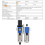 Air Compressor Filter Regulator Lubricator Combo GFC300-15, 40μm, PT1/2 12