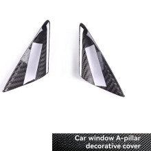 Real Carbon Fiber Car A PillarTriangle Cover for 718 911 2012-2019 Decorative Cover Gloss Black