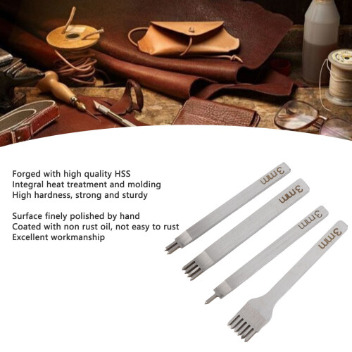 Leather Lacing Stitching Chisel Set - HSS Punching Prong Styles 2