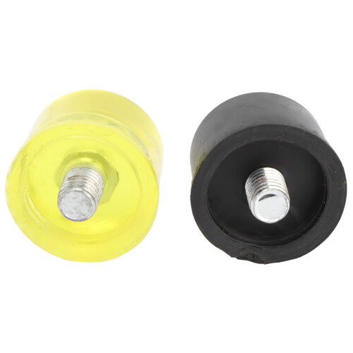 2-Pack Rubber Hammer Striking Head Tips M10x1, Yellow Black, 35mm 1