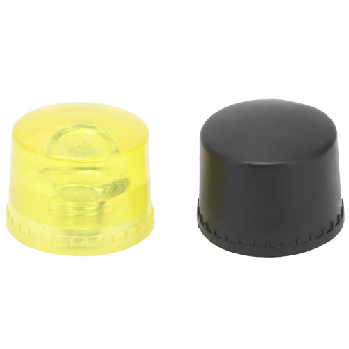 2-Pack Rubber Hammer Striking Head Tips M10x1, Yellow Black, 35mm 2