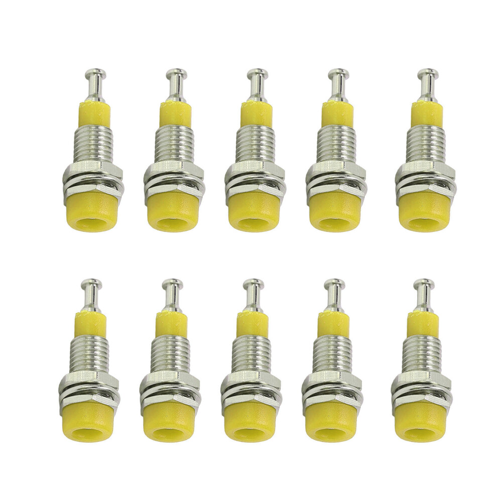 J.40006 10Pcs M6 Nickel Plated Banana Socket 2Mm Binding Post Yellow 6921390473899