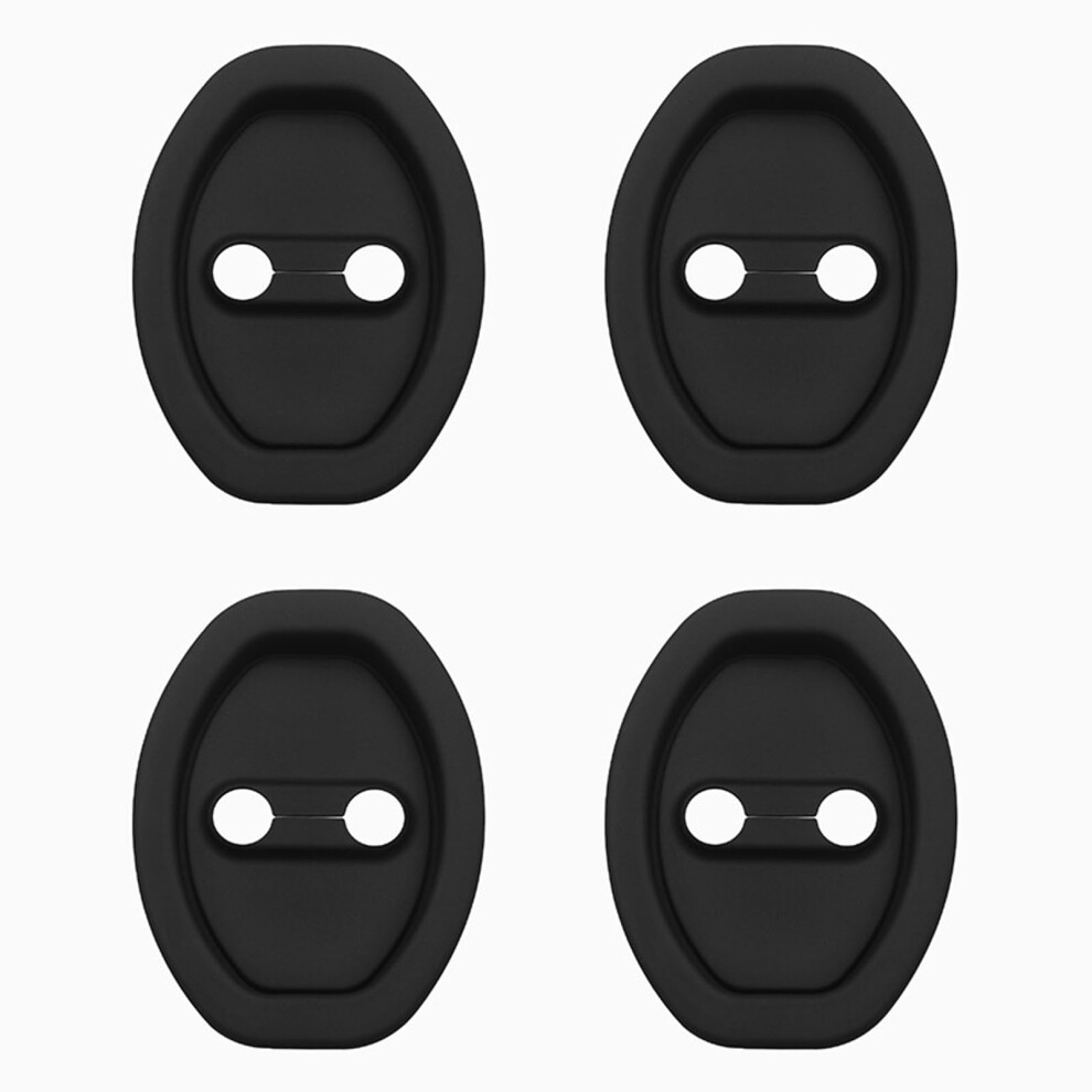 Car Door Latch Cover Noise Reduction Rustproof Protector For Smart Forfour 2004Â2006 Silicone Black 9330225956785